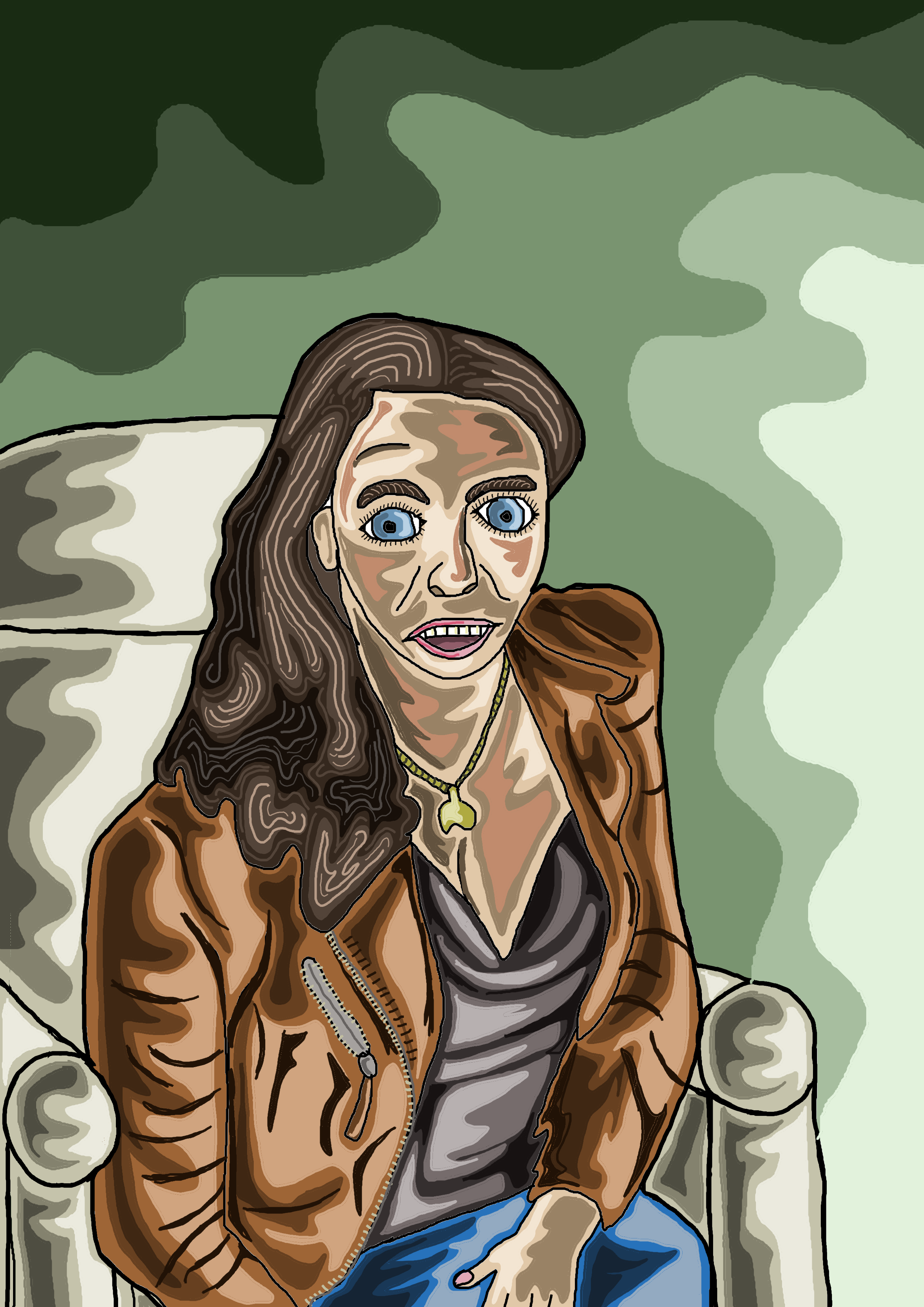 woman sat in chair